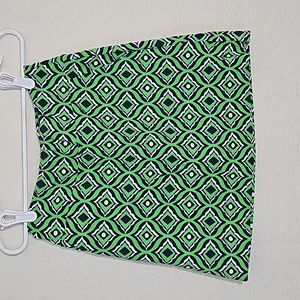 Katherine Way Kiawah Classic Golf Skirt Skort Blue / Green Geometric UPF50+ - XS